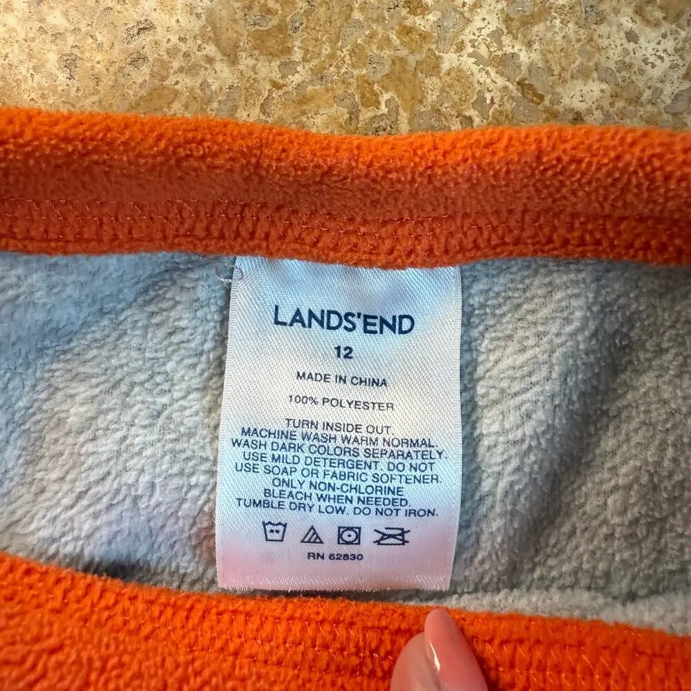 Lands’ End Fleece Long Sleeve Shirt Classic Cozy Cabin Core Outdoor Warm Wear